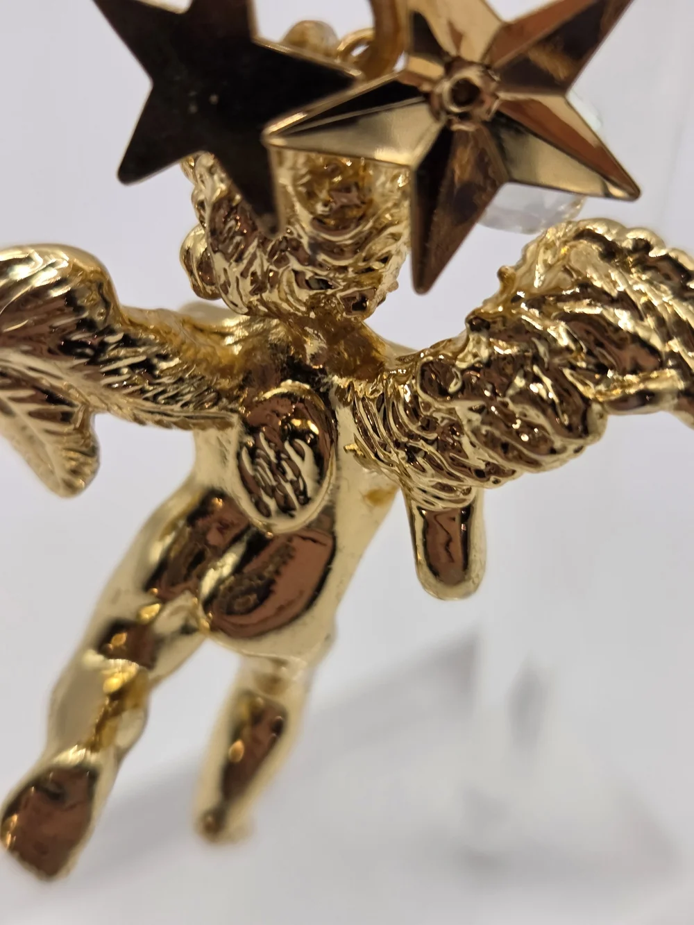 1685. Kirks Folly Gold Angel Cherub Keychain with Iridescent Beads